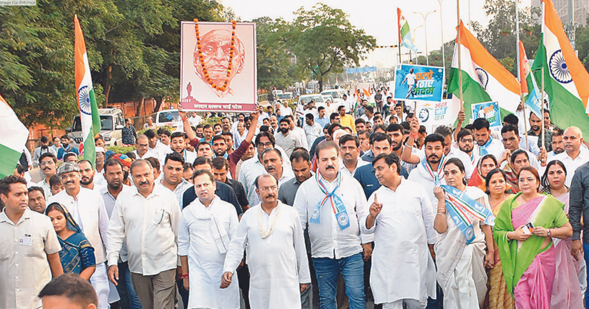 Raj Congress takes out symbolic Bharat Jodo Yatra in Jaipur
